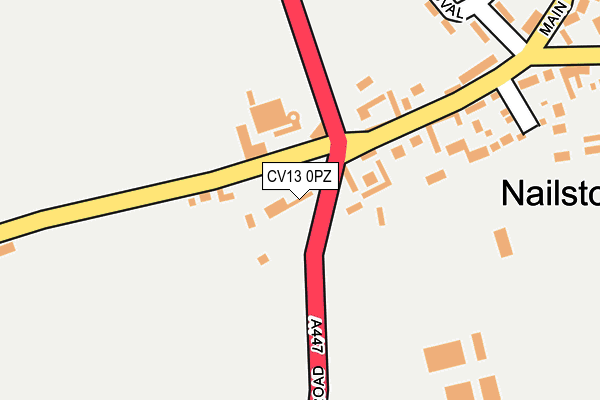 CV13 0PZ map - OS OpenMap – Local (Ordnance Survey)