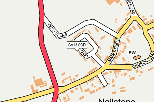 CV13 0QD map - OS OpenMap – Local (Ordnance Survey)