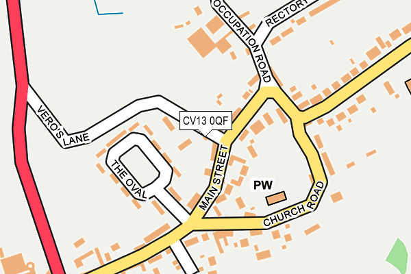 CV13 0QF map - OS OpenMap – Local (Ordnance Survey)