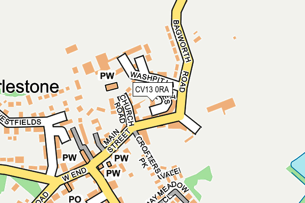 CV13 0RA map - OS OpenMap – Local (Ordnance Survey)