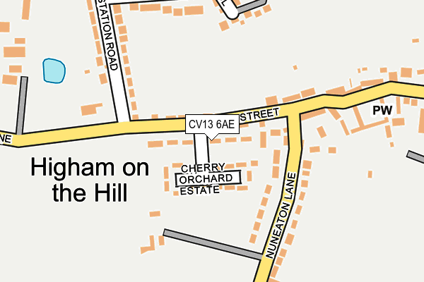 CV13 6AE map - OS OpenMap – Local (Ordnance Survey)