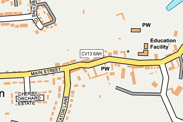 CV13 6AH map - OS OpenMap – Local (Ordnance Survey)