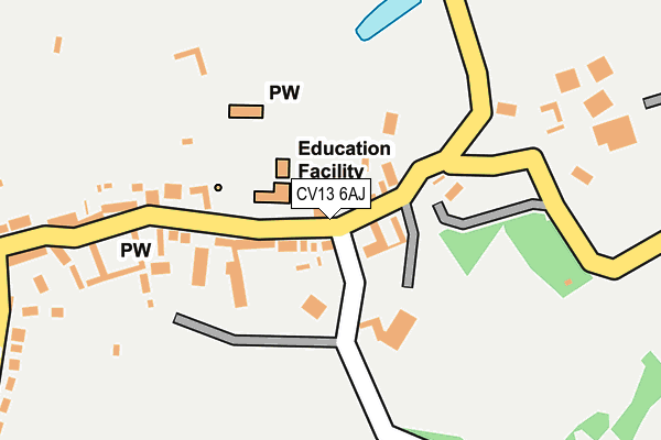 CV13 6AJ map - OS OpenMap – Local (Ordnance Survey)