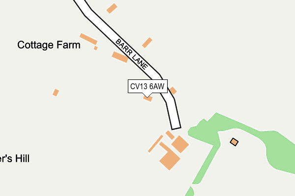 CV13 6AW map - OS OpenMap – Local (Ordnance Survey)