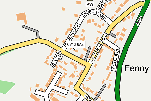 CV13 6AZ map - OS OpenMap – Local (Ordnance Survey)