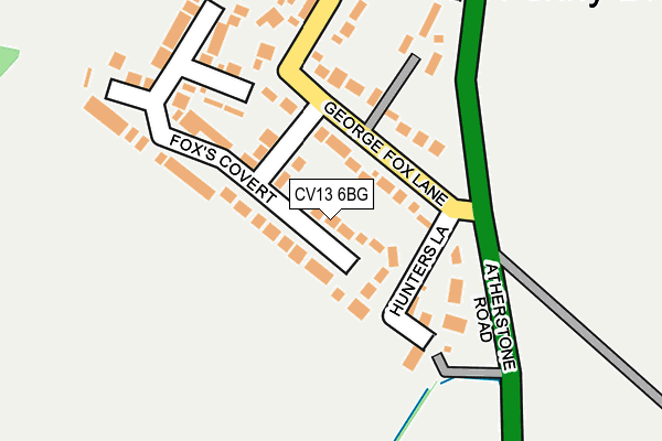 CV13 6BG map - OS OpenMap – Local (Ordnance Survey)