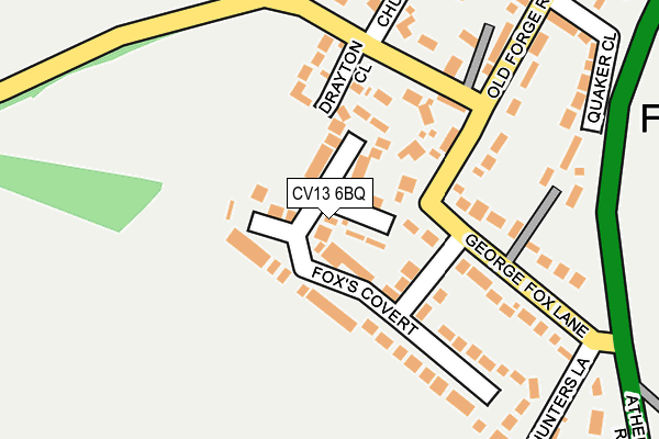 CV13 6BQ map - OS OpenMap – Local (Ordnance Survey)