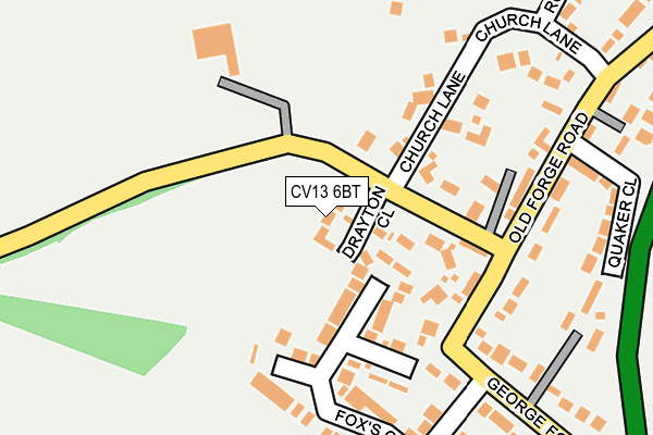 CV13 6BT map - OS OpenMap – Local (Ordnance Survey)