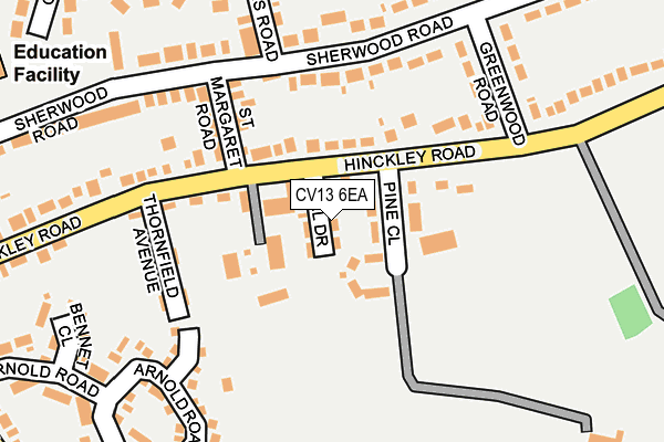 CV13 6EA map - OS OpenMap – Local (Ordnance Survey)