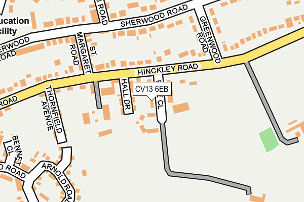 CV13 6EB map - OS OpenMap – Local (Ordnance Survey)