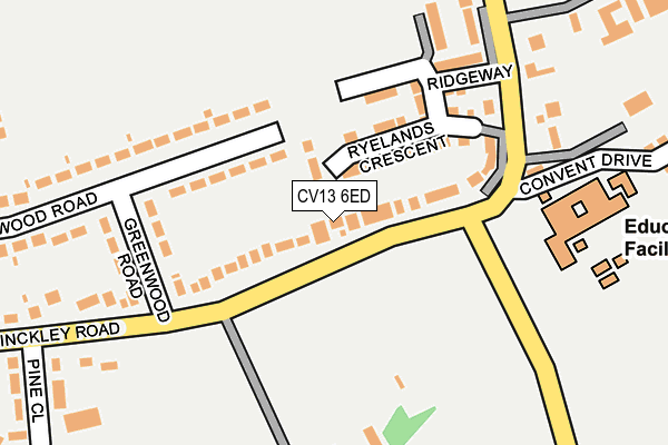 CV13 6ED map - OS OpenMap – Local (Ordnance Survey)
