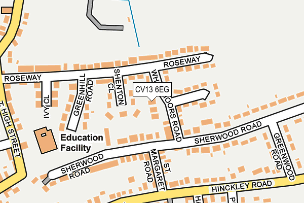 CV13 6EG map - OS OpenMap – Local (Ordnance Survey)