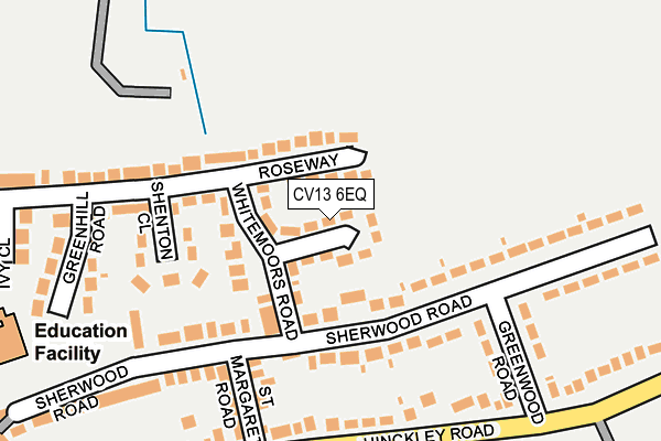 CV13 6EQ map - OS OpenMap – Local (Ordnance Survey)