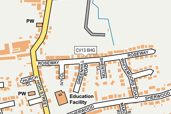 CV13 6HG map - OS OpenMap – Local (Ordnance Survey)