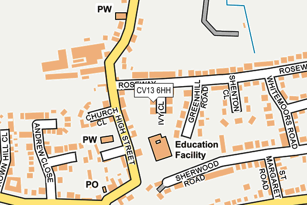 CV13 6HH map - OS OpenMap – Local (Ordnance Survey)