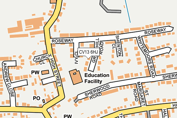 CV13 6HJ map - OS OpenMap – Local (Ordnance Survey)