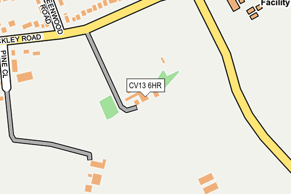 CV13 6HR map - OS OpenMap – Local (Ordnance Survey)