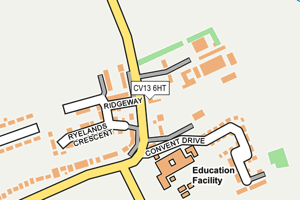 CV13 6HT map - OS OpenMap – Local (Ordnance Survey)