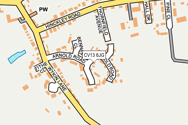 CV13 6JG map - OS OpenMap – Local (Ordnance Survey)