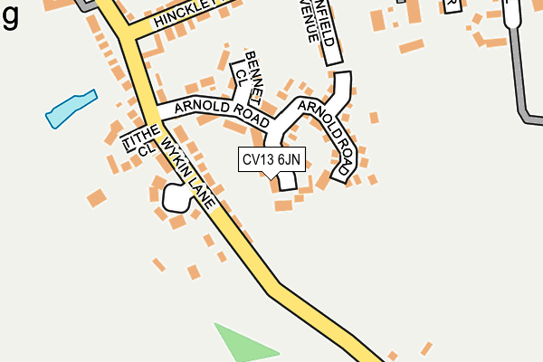 CV13 6JN map - OS OpenMap – Local (Ordnance Survey)
