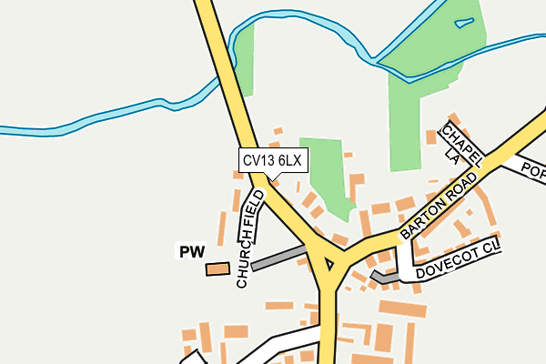 CV13 6LX map - OS OpenMap – Local (Ordnance Survey)