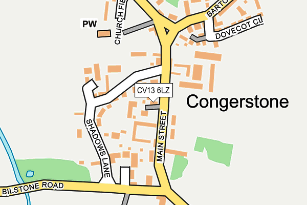 CV13 6LZ map - OS OpenMap – Local (Ordnance Survey)