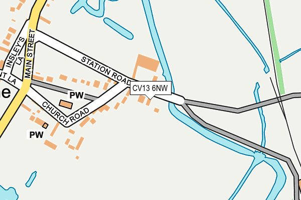 CV13 6NW map - OS OpenMap – Local (Ordnance Survey)