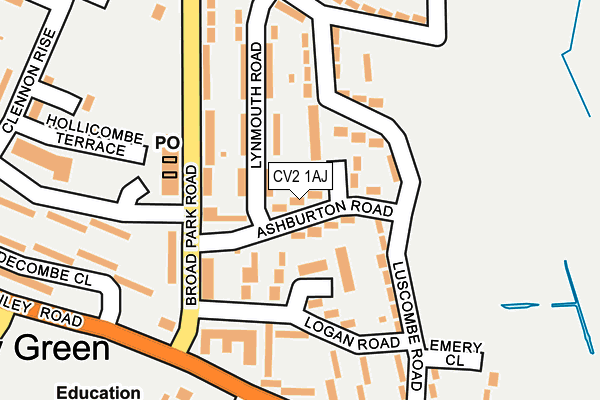 CV2 1AJ map - OS OpenMap – Local (Ordnance Survey)