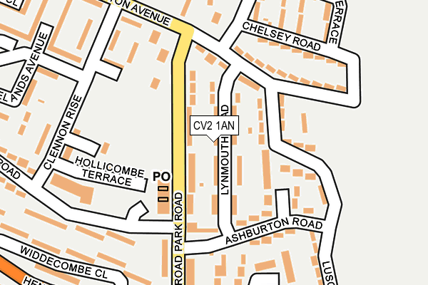 CV2 1AN map - OS OpenMap – Local (Ordnance Survey)