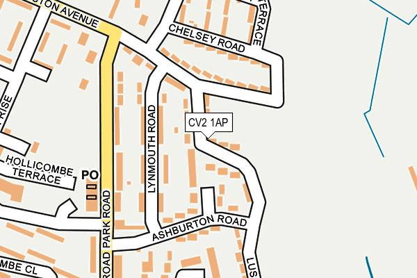 CV2 1AP map - OS OpenMap – Local (Ordnance Survey)