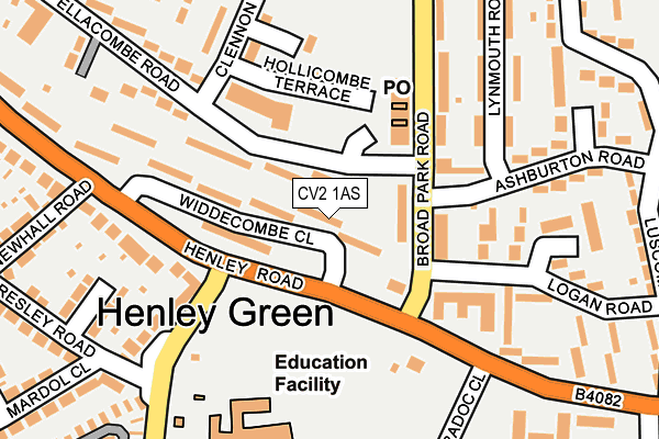 CV2 1AS map - OS OpenMap – Local (Ordnance Survey)