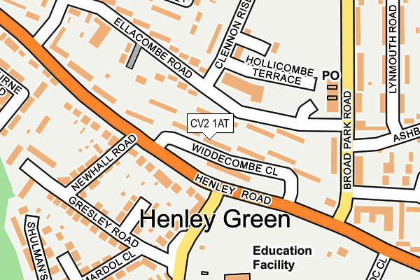 CV2 1AT map - OS OpenMap – Local (Ordnance Survey)