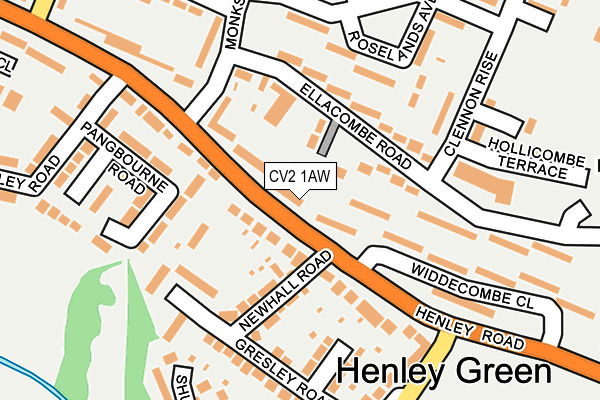 CV2 1AW map - OS OpenMap – Local (Ordnance Survey)