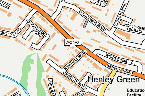 CV2 1AX map - OS OpenMap – Local (Ordnance Survey)