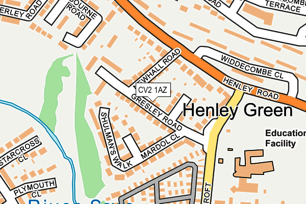 CV2 1AZ map - OS OpenMap – Local (Ordnance Survey)