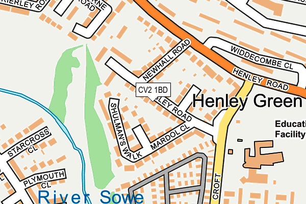 CV2 1BD map - OS OpenMap – Local (Ordnance Survey)