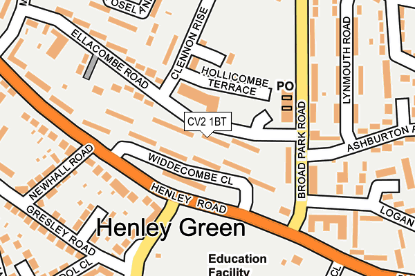 CV2 1BT map - OS OpenMap – Local (Ordnance Survey)