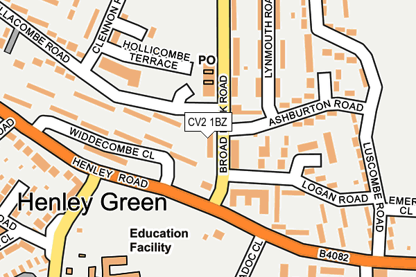 CV2 1BZ map - OS OpenMap – Local (Ordnance Survey)