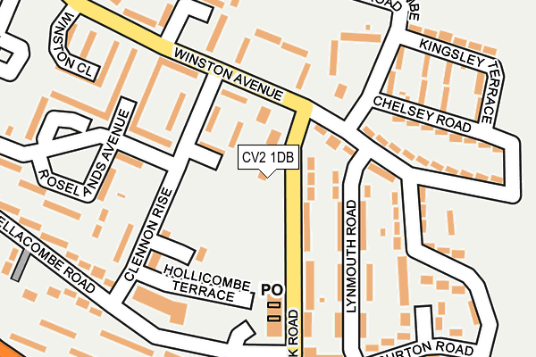 CV2 1DB map - OS OpenMap – Local (Ordnance Survey)