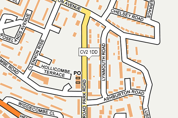 CV2 1DD map - OS OpenMap – Local (Ordnance Survey)