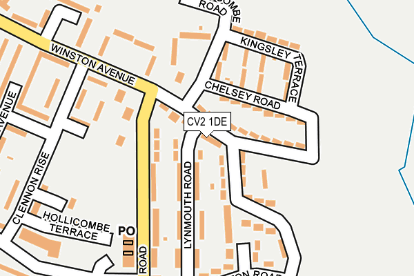 CV2 1DE map - OS OpenMap – Local (Ordnance Survey)