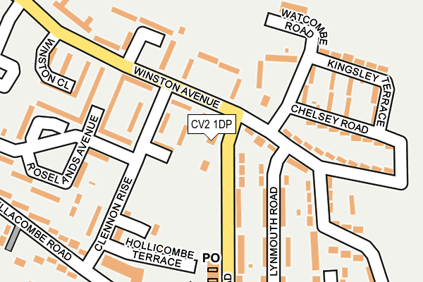 CV2 1DP map - OS OpenMap – Local (Ordnance Survey)
