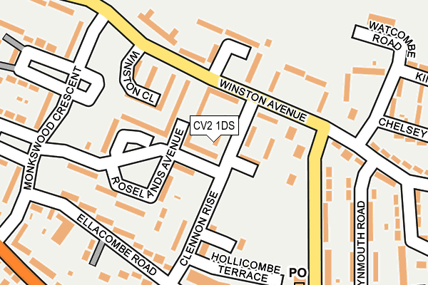 CV2 1DS map - OS OpenMap – Local (Ordnance Survey)