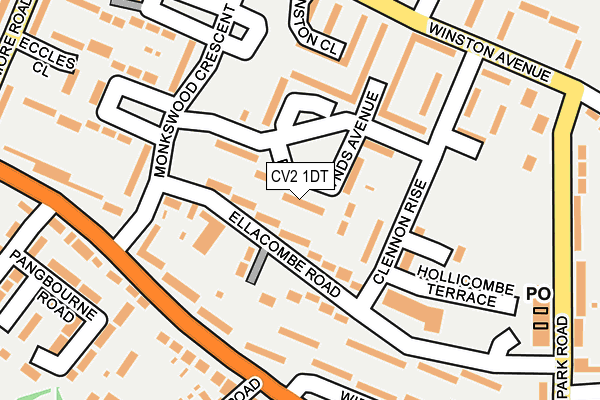 CV2 1DT map - OS OpenMap – Local (Ordnance Survey)