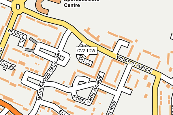 CV2 1DW map - OS OpenMap – Local (Ordnance Survey)