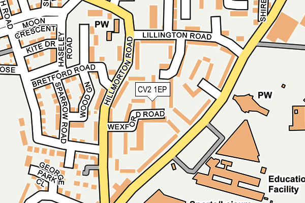 CV2 1EP map - OS OpenMap – Local (Ordnance Survey)