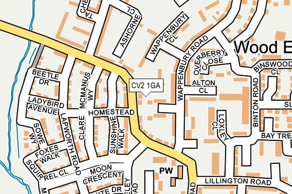 CV2 1GA map - OS OpenMap – Local (Ordnance Survey)