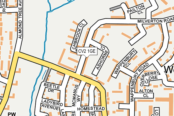 CV2 1GE map - OS OpenMap – Local (Ordnance Survey)