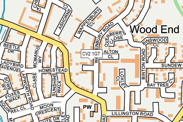 CV2 1GT map - OS OpenMap – Local (Ordnance Survey)