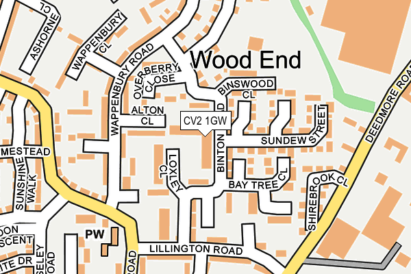 CV2 1GW map - OS OpenMap – Local (Ordnance Survey)